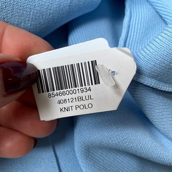 HILARY Macmillan BNWT Ribbed Top Polo Large Button - Picture 7 of 8